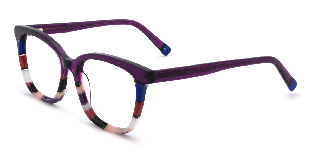 Lila rózsaszín teknőcpáncél Santos Szemüveg - Rectangle Glasses