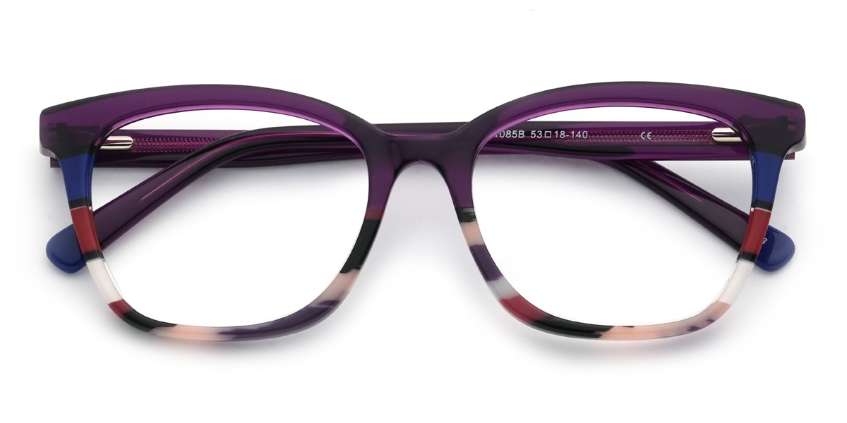 Lila rózsaszín teknőcpáncél Santos Szemüveg - Rectangle Glasses