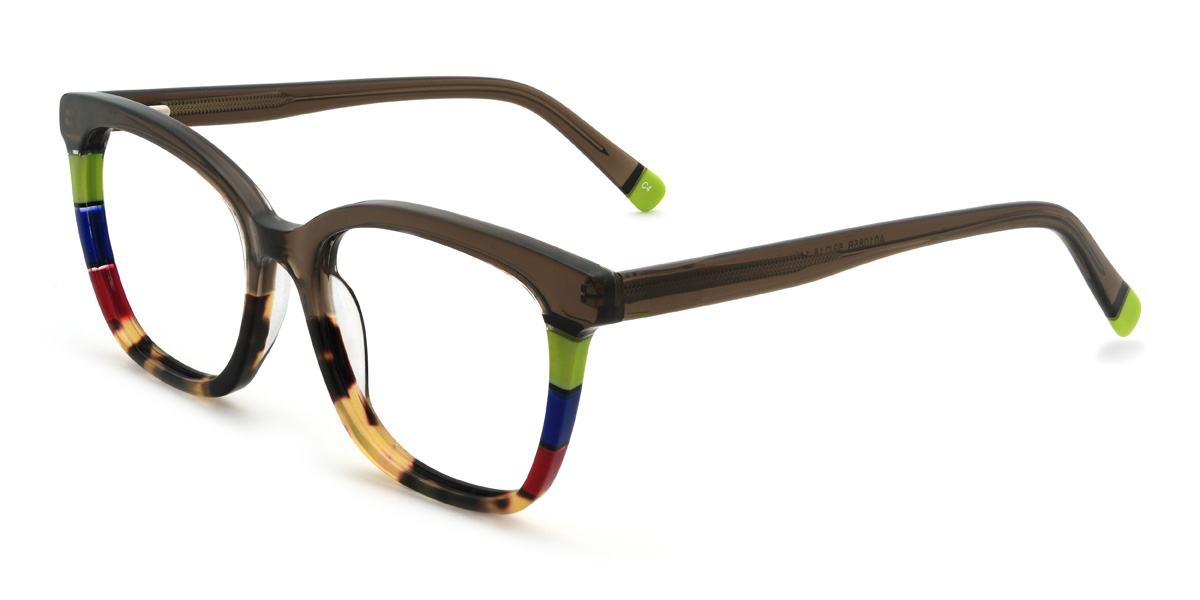 Brown Tortoiseshell Santos Glasses - Rectangle Glasses