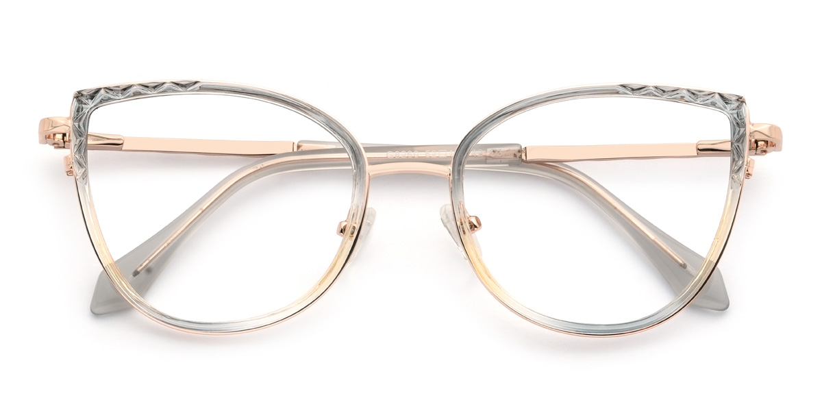 Gradient Grey Yuna Glasses - Cat Eye Glasses