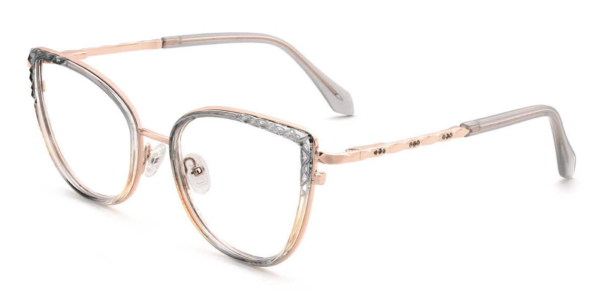 Gradient Grey Yuna Glasses - Cat Eye Glasses