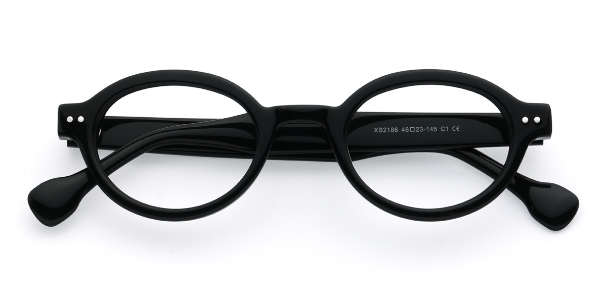 Black Valentin Glasses - Oval Glasses