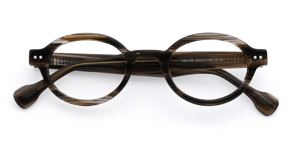 Čierna kresba dreva Valentin Okuliare - Oval Glasses