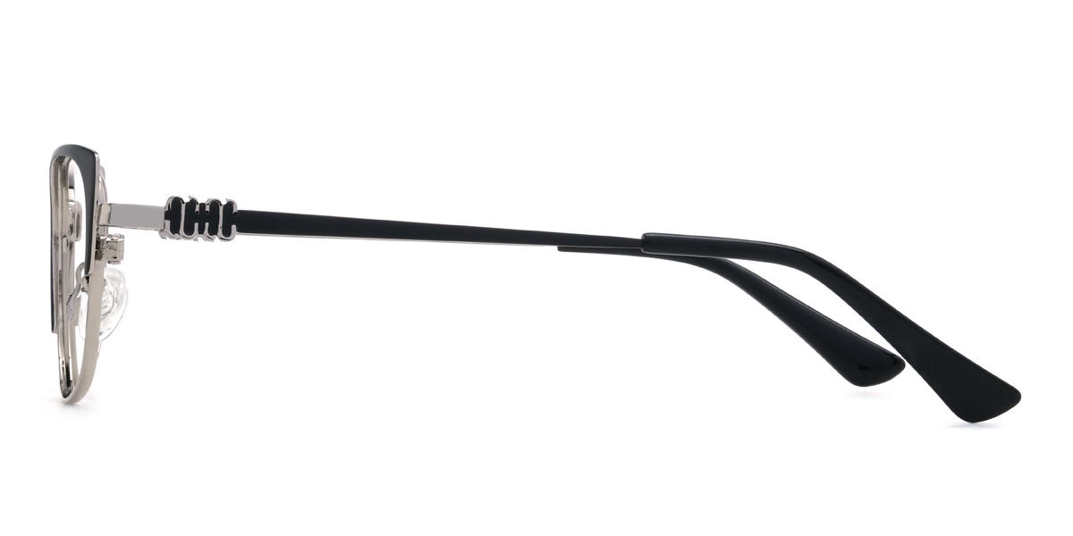 Schwarz Silber Fateema Brille - Rectangle Glasses