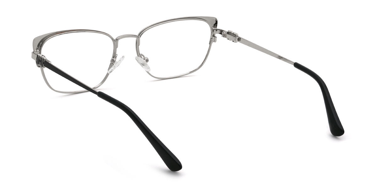 Schwarz Silber Fateema Brille - Rectangle Glasses
