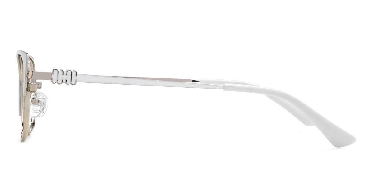 Gold White Fateema Glasses - Rectangle Glasses