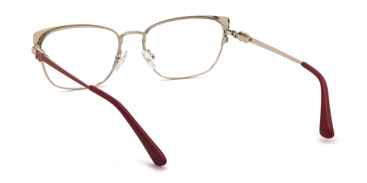 Gold Red Fateema Glasses - Rectangle Glasses