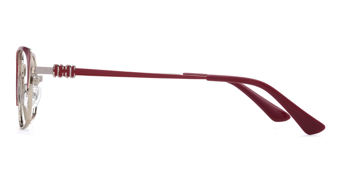 Gold Red Fateema Glasses - Rectangle Glasses