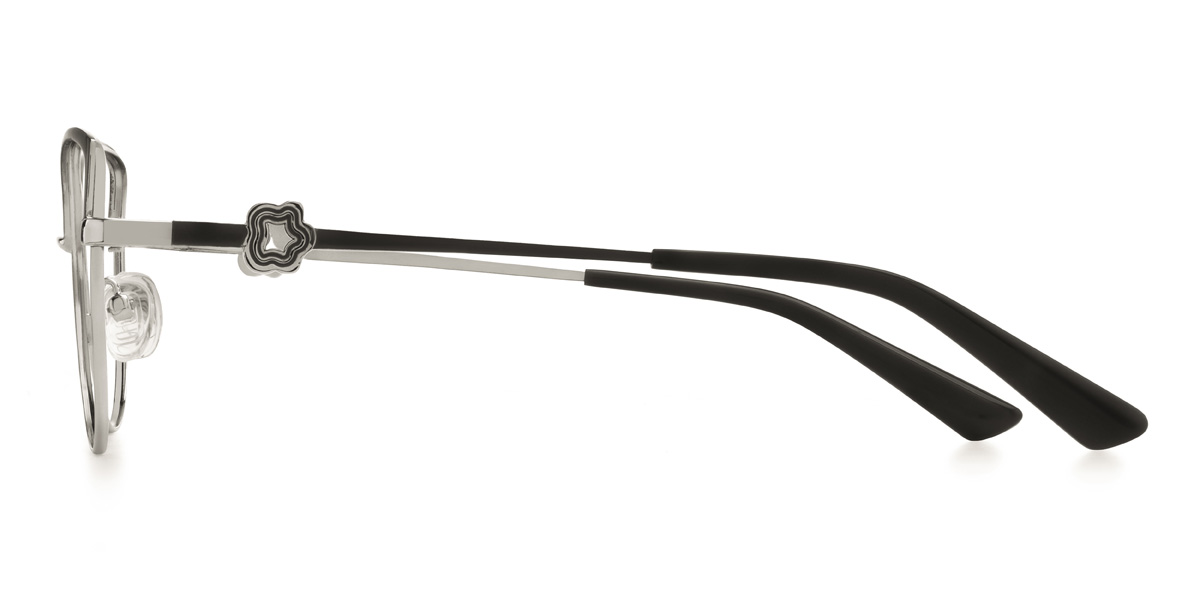 Schwarz Silber Qetsiyah Brille - Cat Eye Glasses