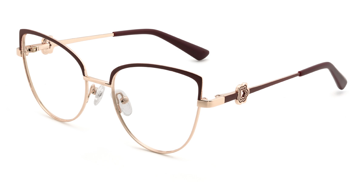Arany bor Qetsiyah Szemüveg - Cat Eye Glasses