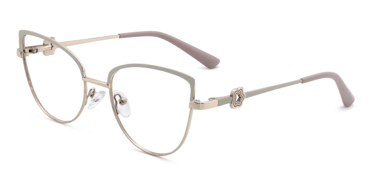 Gold Grey Qetsiyah Glasses - Cat Eye Glasses