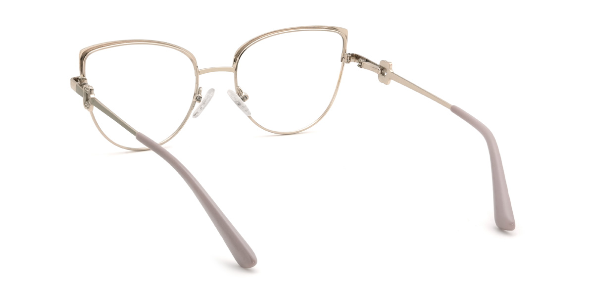 Gold Grey Qetsiyah Glasses - Cat Eye Glasses