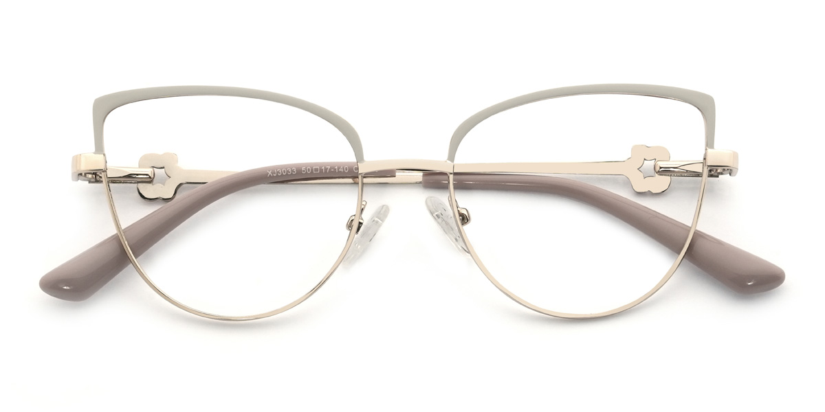 Gold Grey Qetsiyah Glasses - Cat Eye Glasses