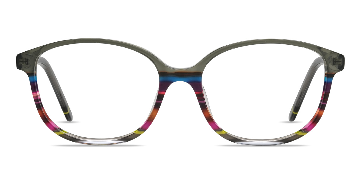 Cinza Multicolorido Rudra - Oval Glasses