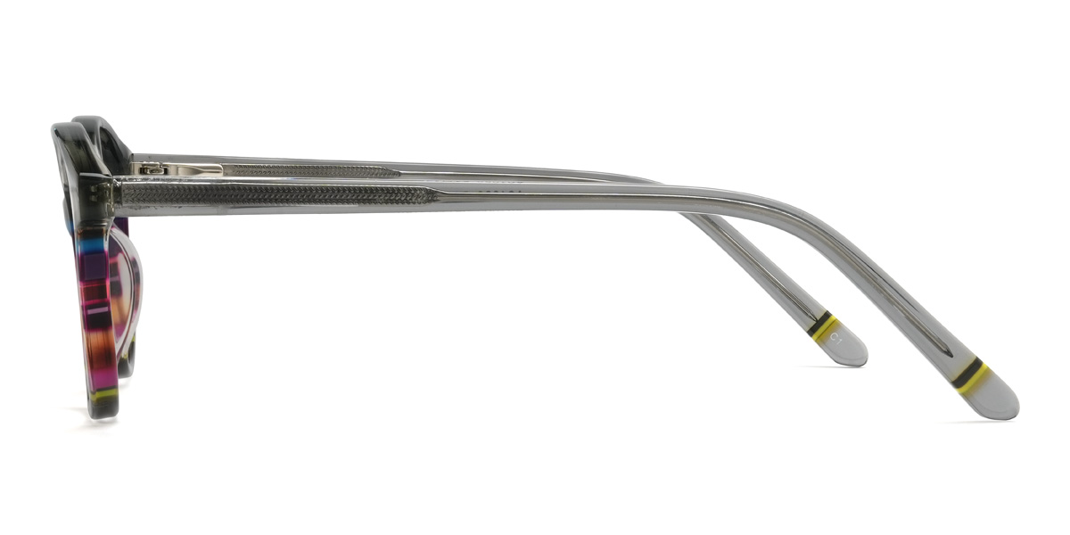 Cinza Multicolorido Rudra Óculos - Oval Glasses