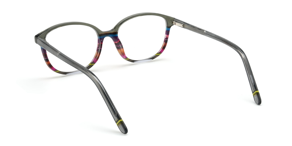 Cinza Multicolorido Rudra Óculos - Oval Glasses