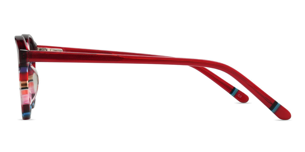 Wine Multicolored Rudra Glasses - Oval Glasses