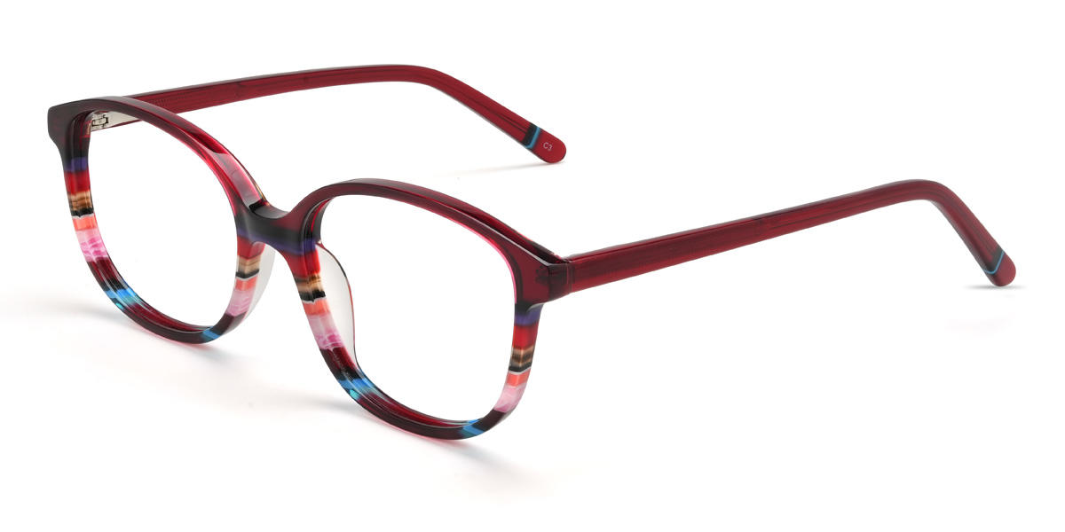 Wine Multicolored Rudra Glasses - Oval Glasses