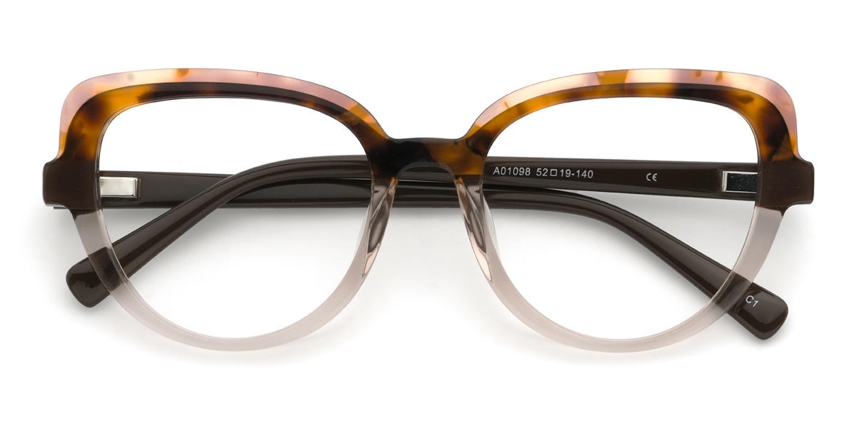 Tortoiseshell Tawny Prisha Glasses - Cat Eye Glasses