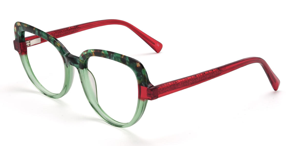 Green Tortoiseshell Green Prisha Glasses - Cat Eye Glasses