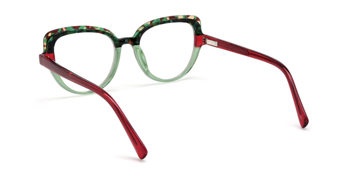 Green Tortoiseshell Green Prisha Glasses - Cat Eye Glasses