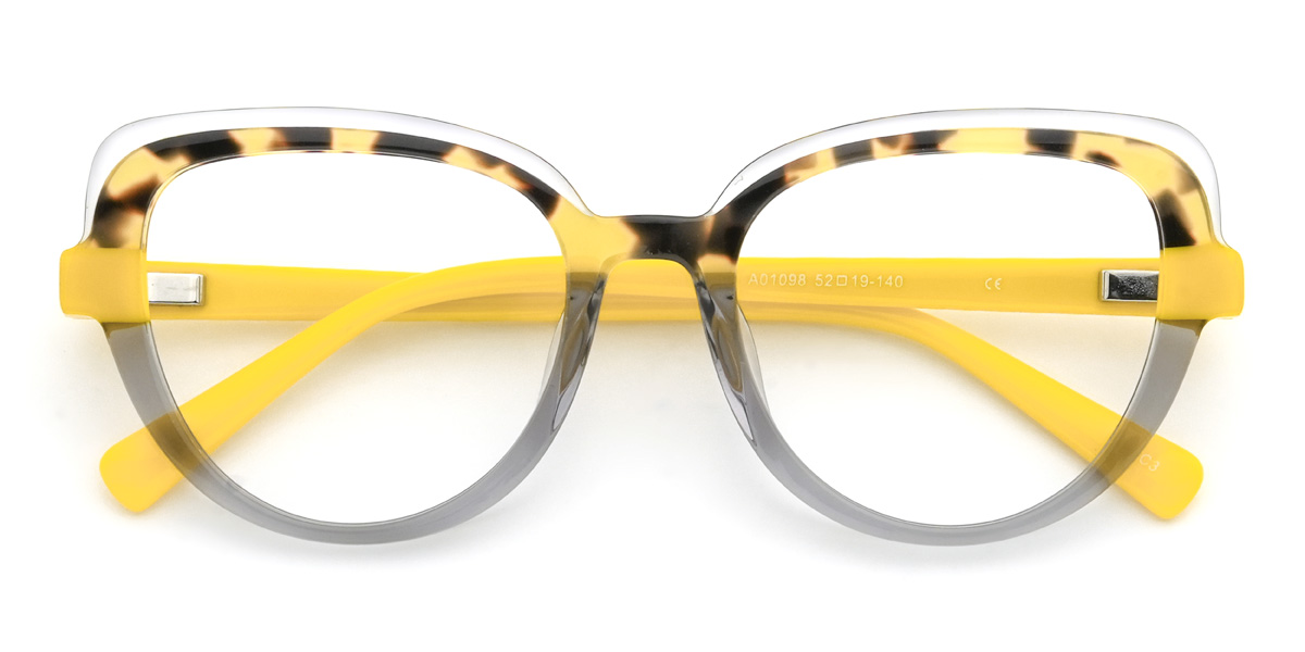Tortoiseshell Grey Prisha Glasses - Cat Eye Glasses