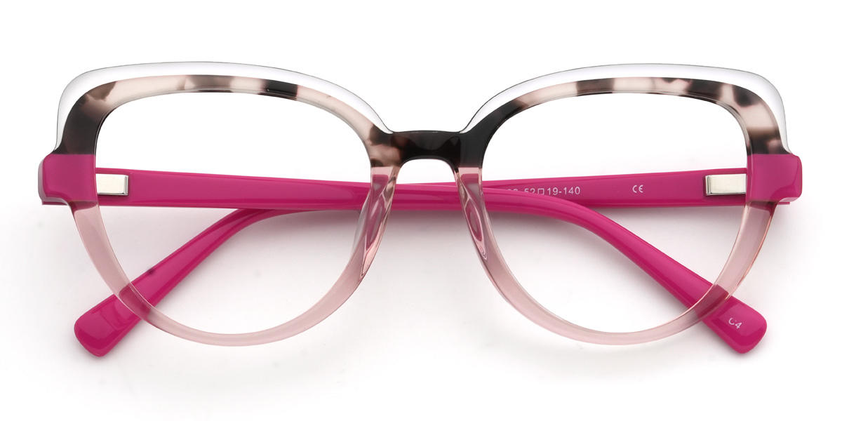 Ivory Tortoiseshell Pink Prisha Glasses - Cat Eye Glasses