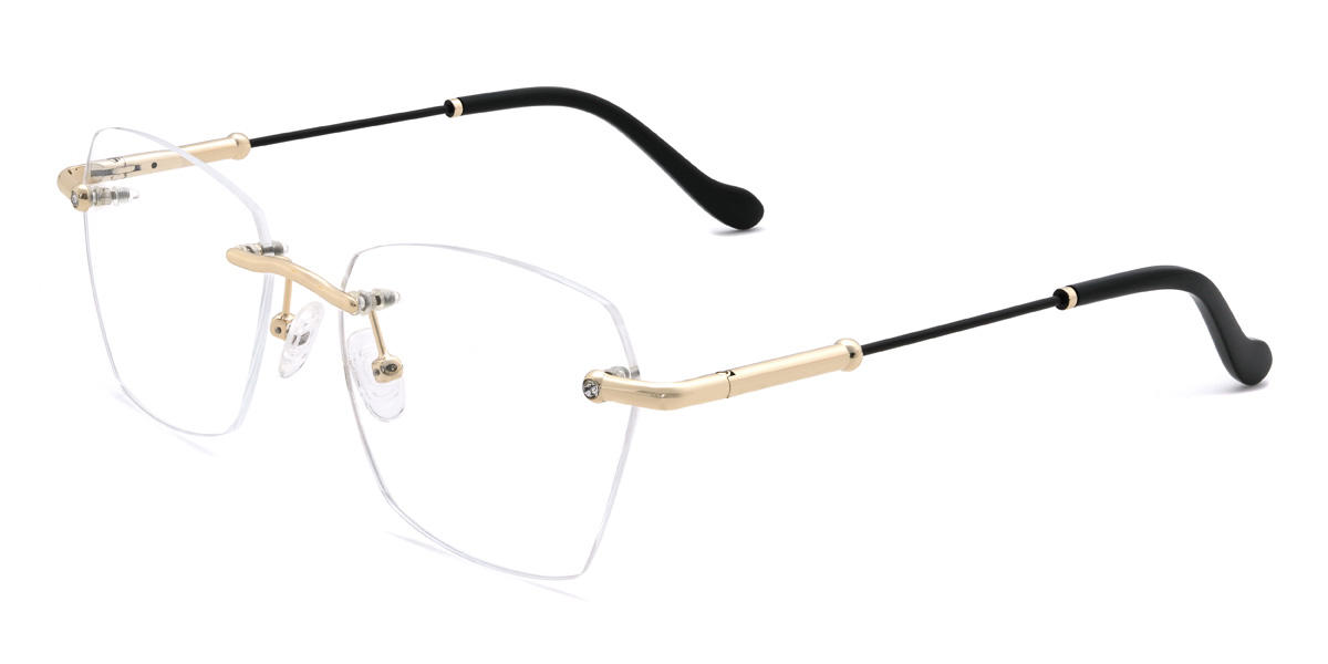 Gold Black Maximilian Glasses - Rectangle Glasses