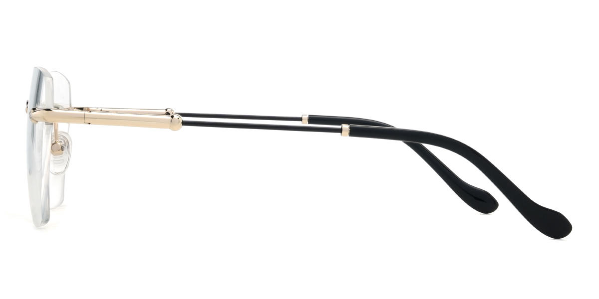 Gold Black Maximilian Glasses - Rectangle Glasses