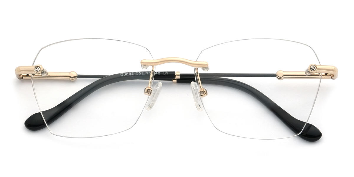 Gold Black Maximilian Glasses - Rectangle Glasses