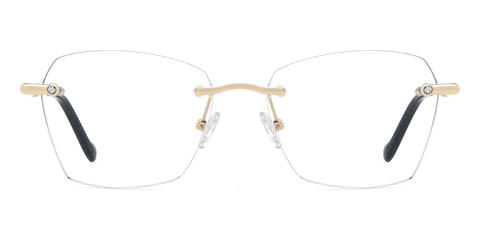 Gold Black Maximilian - Rectangle Glasses