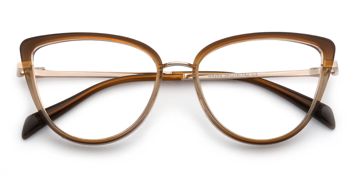Gradient Brown Ruthie Glasses - Cat Eye Glasses