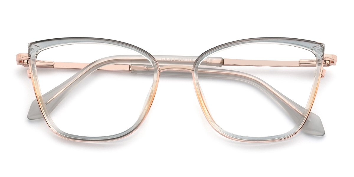 Grey Yellow Xaniyah Glasses - Cat Eye Glasses