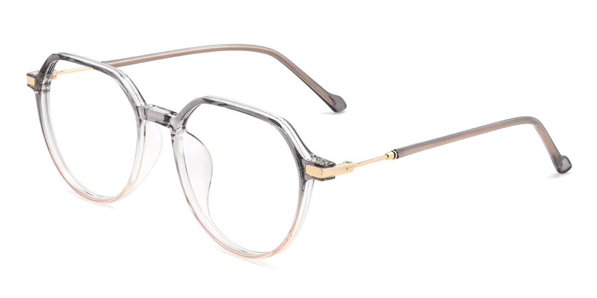 Grey Pink Enrique Glasses - Oval Glasses