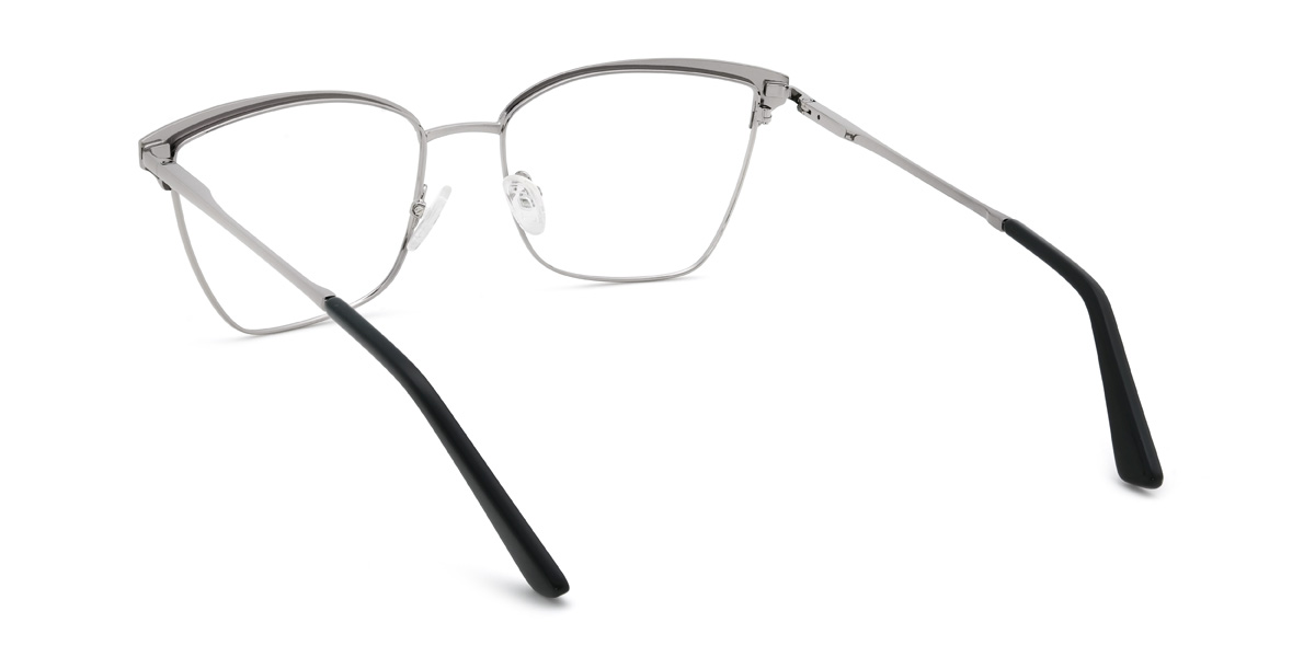 Black Silver Imaan Glasses - Rectangle Glasses