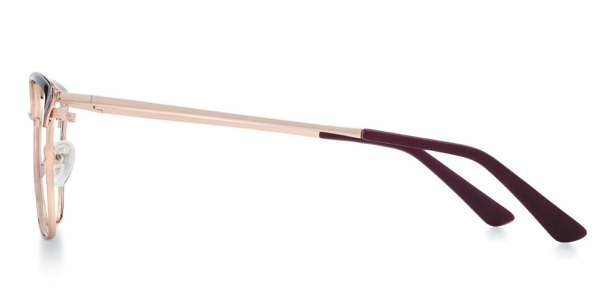 Gold Wine Imaan Glasses - Rectangle Glasses