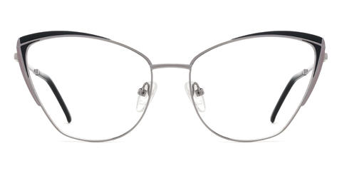 Black Silver Ummul - Cat Eye Glasses