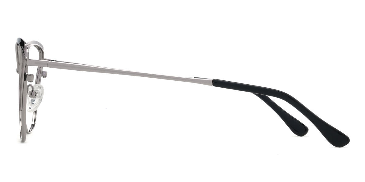 Black Silver Ummul Glasses - Cat Eye Glasses