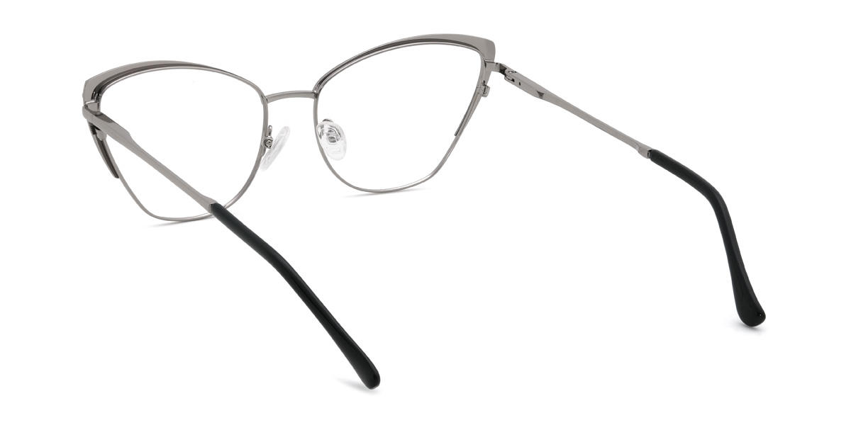 Black Silver Ummul Glasses - Cat Eye Glasses