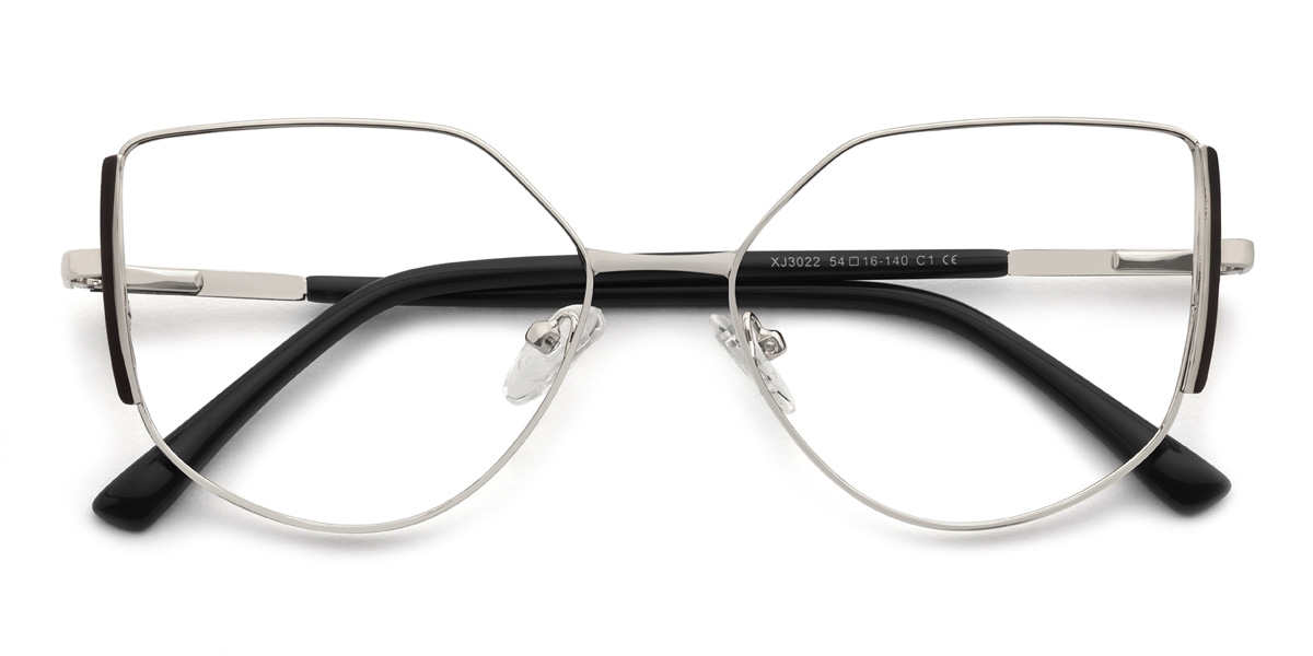 Black Silver Odessa Glasses - Cat Eye Glasses