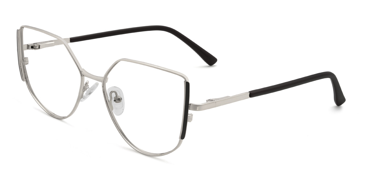 Black Silver Odessa Glasses - Cat Eye Glasses