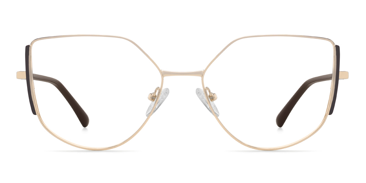 Marrom dourado Odessa - Cat Eye Glasses