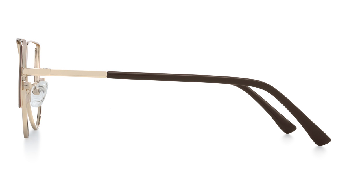 Marrom dourado Odessa Óculos - Cat Eye Glasses