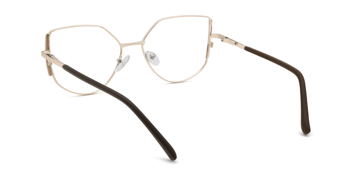 Marrom dourado Odessa Óculos - Cat Eye Glasses