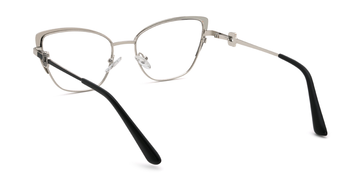 Black Silver Nihira Glasses - Cat Eye Glasses