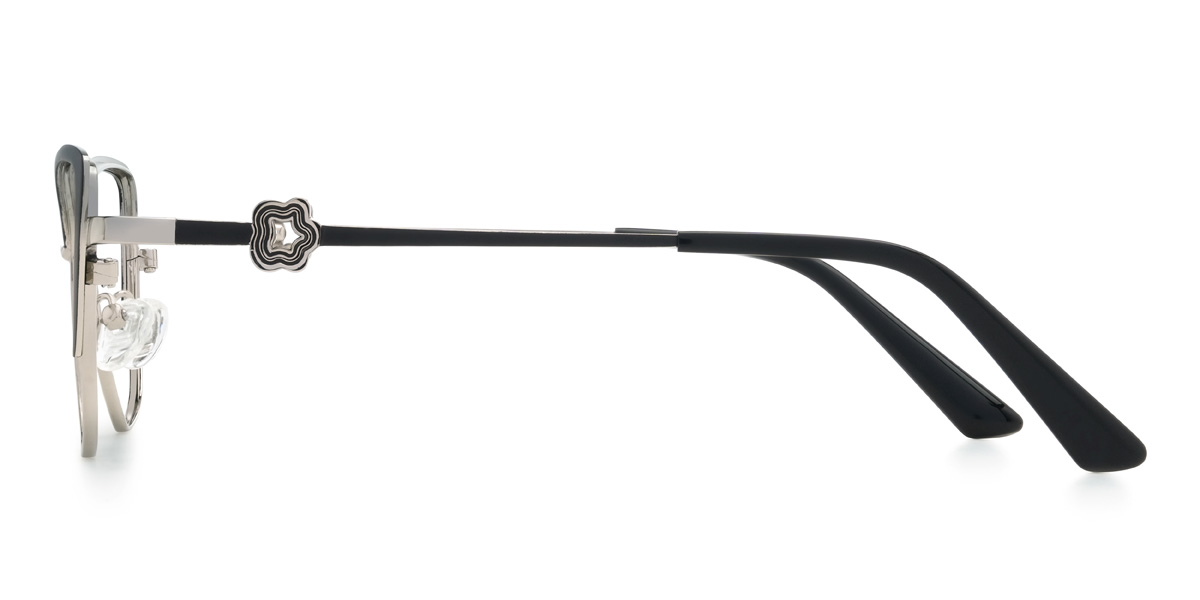 Black Silver Nihira Glasses - Cat Eye Glasses