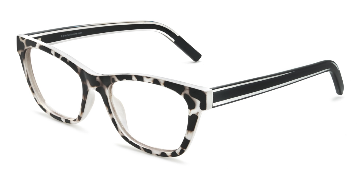 Black Tortoiseshell Alessandra Glasses - Rectangle Glasses