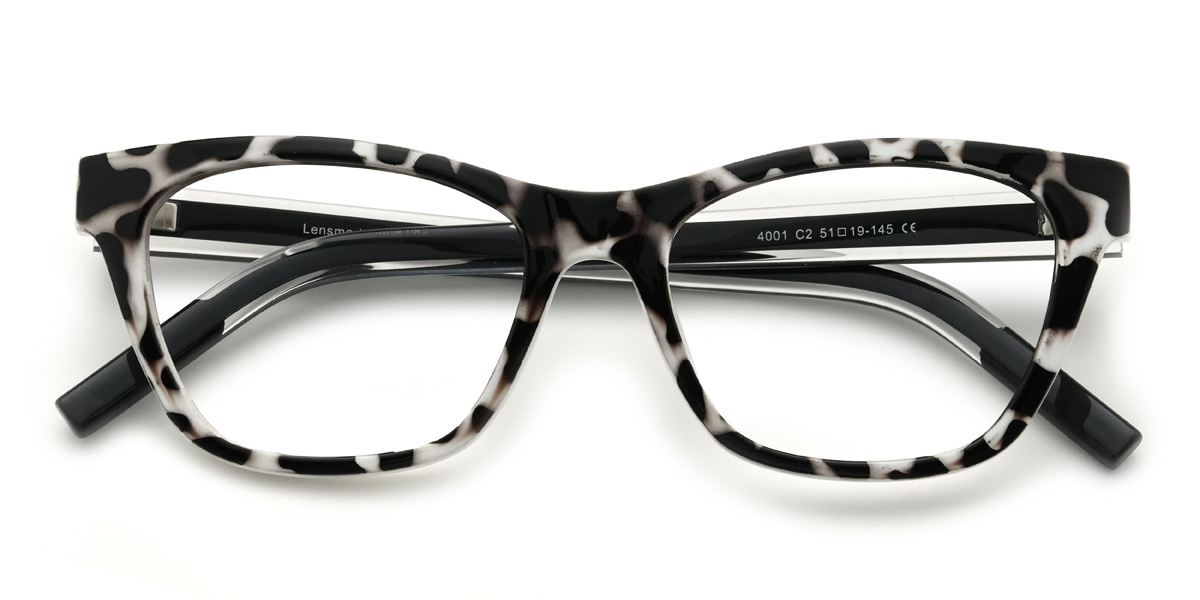 Black Tortoiseshell Alessandra Glasses - Rectangle Glasses