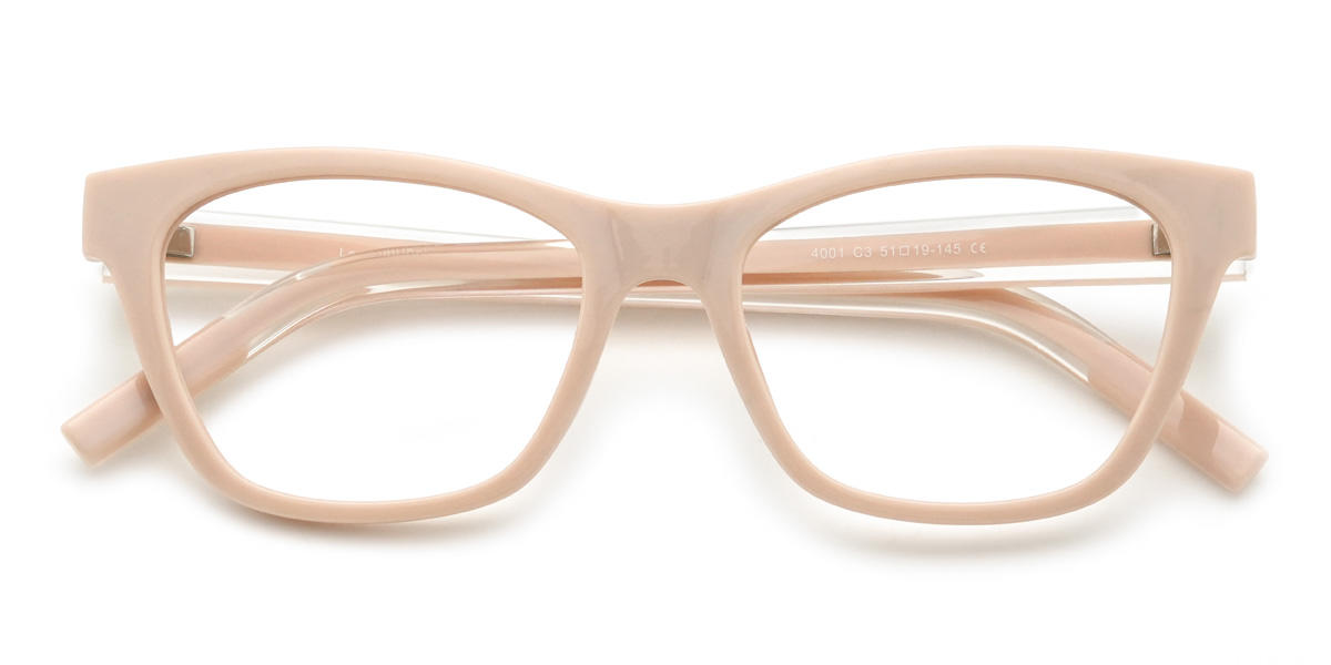 Nude Pink Alessandra Glasses - Rectangle Glasses