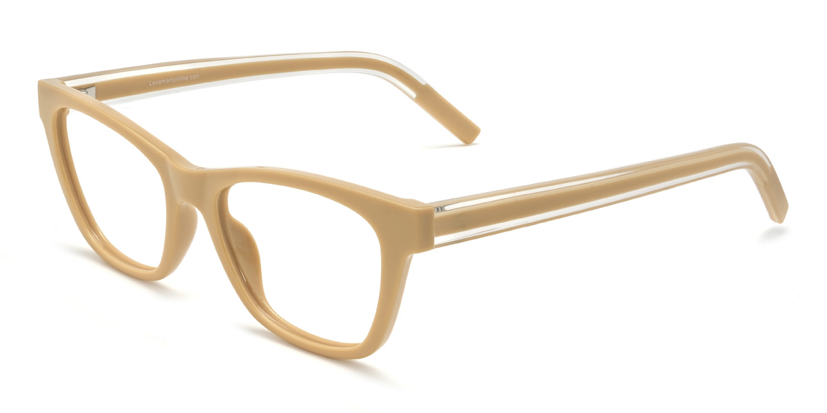 Light Brown Alessandra Glasses - Rectangle Glasses